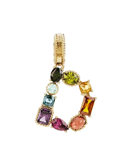 Dolce & Gabbana Women's Rainbow Alphabet 18k Yellow Gold & Multi Gemstone Initial D Charm