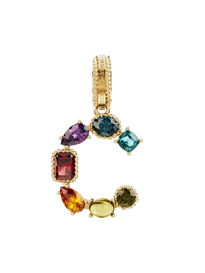 Dolce & Gabbana Women's Rainbow Alphabet 18k Yellow Gold & Multi Gemstone Initial C Charm