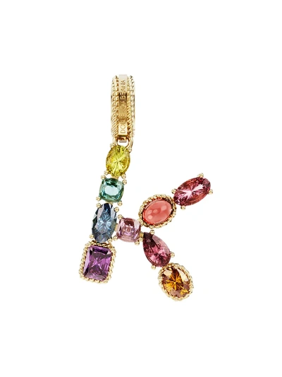 Dolce & Gabbana Women's Rainbow Alphabet 18k Yellow Gold & Multi Gemstone Initial K Charm