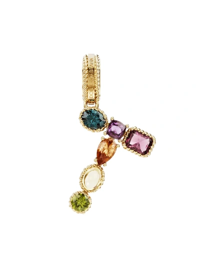 Dolce & Gabbana Women's Rainbow Alphabet 18k Yellow Gold & Multi Gemstone Initial T Charm