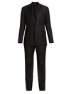 Giorgio Armani Peak Lapel Single-button Suit In Black