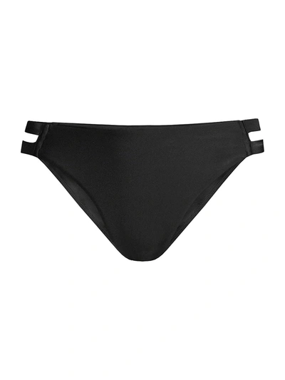 Ramy Brook Dove Low-rise Bikini Bottoms In Black