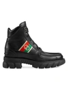 GUCCI ROMANCE LEATHER LUG SOLE BOOTS,400013960395