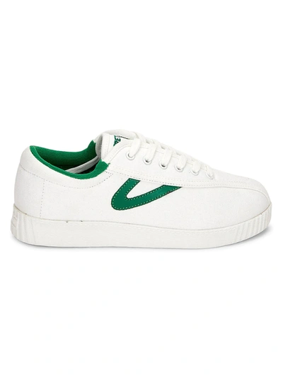 Tretorn Nylite Plus Canvas Sneakers In White Green
