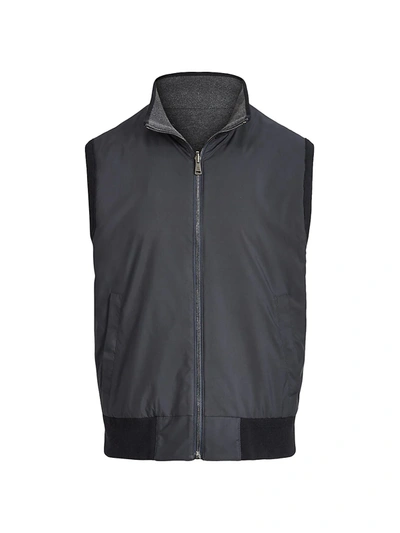 Ralph Lauren Reversible Zip-up Waistcoat In Grey
