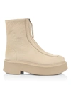 The Row Front-zipped Ankle Boots In Neutral