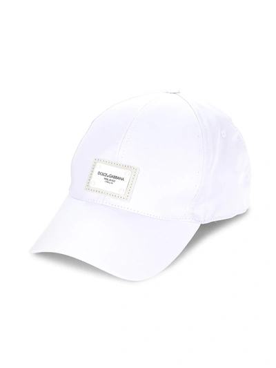 Dolce & Gabbana Logo Branded Plate Baseball Cap In White