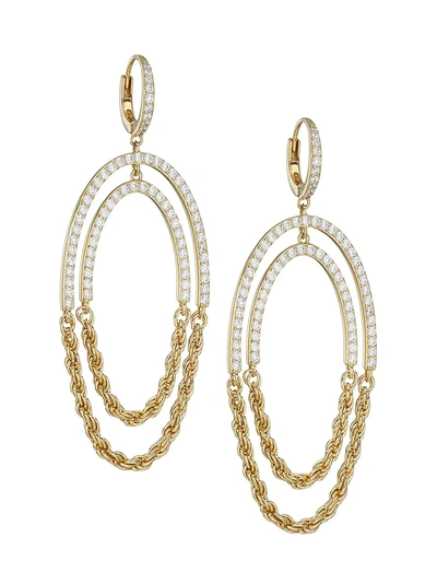 Adriana Orsini Twist 18k Gold-plated & Cubic Zirconia Drop Earrings