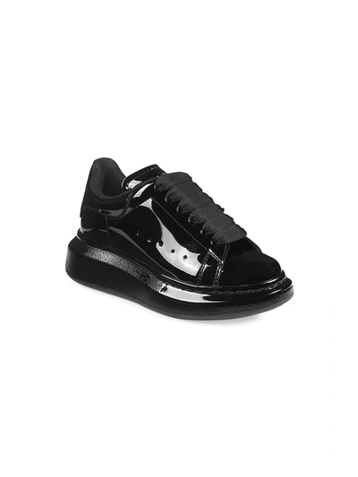 Alexander Mcqueen Babies' Little Kid's & Kid's Patent Leather Oversize Sneakers In Black
