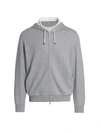 Brunello Cucinelli Leisure Zip-up Cotton Hoodie In Grey