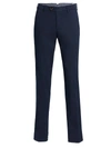 Brunello Cucinelli Men's Flat-front Linen-cotton Pants In C2517 Navy