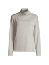 Eileen Fisher Funnel-neck Fleece Top In Wheat