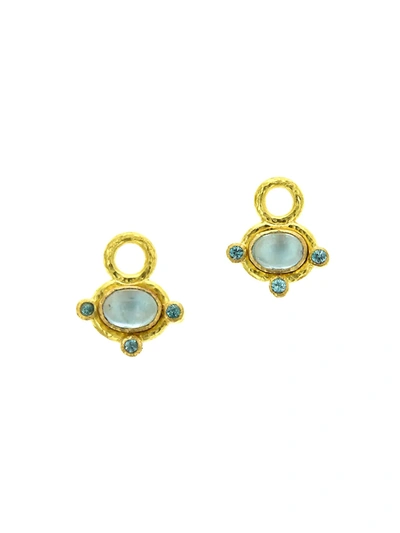 Elizabeth Locke Women's Stone 19k Yellow Gold & Aquamarine Small Earring Charms