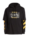 OFF-WHITE MEN'S CARVAGGIO'S "ST. JEROME WRITING" LAYERED COTTON HOODIE,400014736022