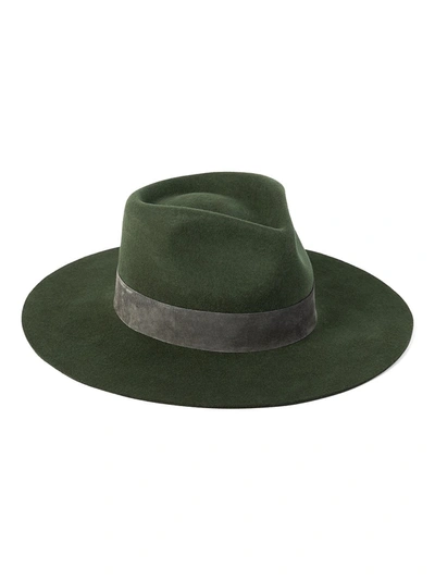 Lack Of Color Mirage Forest Wool Fedora Hat In Forest Green