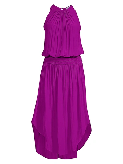 Ramy Brook Audrey Blouson Midi Dress In Boysenberry