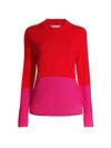 MILLY COLORBLOCKED CREWNECK SWEATER,400014893168