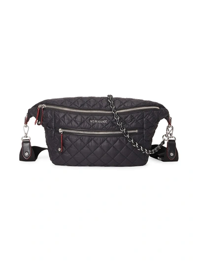 Mz Wallace Women's Quilted Nylon Sling Crossbody Bag In Black