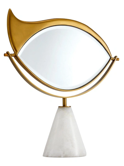 L'objet + Lito Gold-plated Porcelain Marble Vanity Mirror