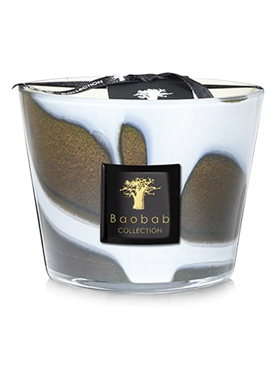 Baobab Collection Stones Max10 Agate Candle In White Brown