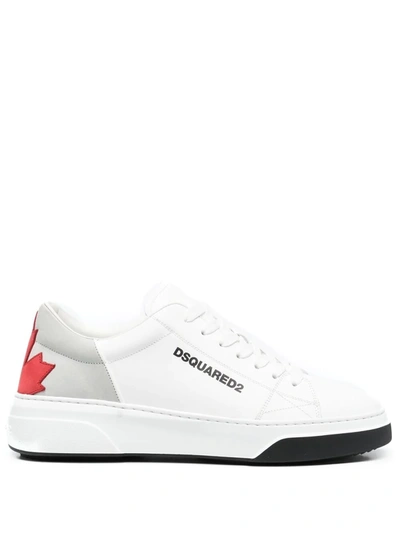 Dsquared2 Bumper Leather Sneakers - Men's - Calf Leather/polyethylene Vinyl Acetate (peva) In White