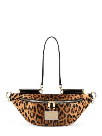 Dolce & Gabbana Leopard-print Belt Bag In Braun