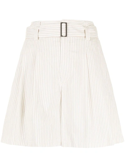 Forme D'expression Belted Flared Shorts In Nude
