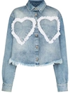 Natasha Zinko Blue Heart-panelled Denim Overshirt In Blau
