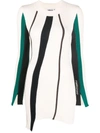 Ambush White Vertical-stripe Knitted Top In Nude