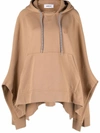 Ambush Poncho Sweatshirt With Embroidered Logo In Neutrals