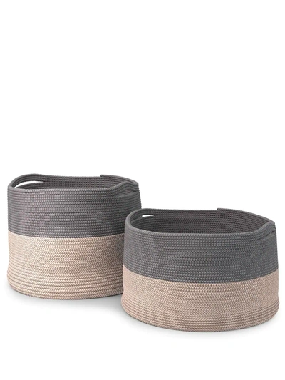 Cassina Podor Woven Baskets In Beige And Grey