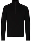 Canada Goose Clarke Half-zip Merino Wool Sweater In Black