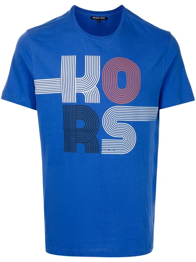 Michael Kors Logo-print T-shirt In Blau