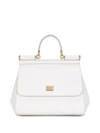 Dolce & Gabbana Medium Sicily Iguana-effect Shoulder Bag In White