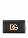 Dolce & Gabbana Calfskin Shoulder Bag Color Black In Black