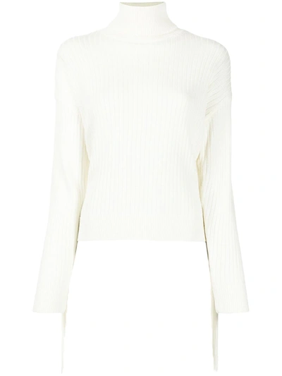 Twinset Pullover Fringed Jumper In Weiss