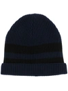 Cashmere In Love Bia Cashmere Striped Beanie In Blau