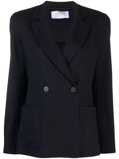 Harris Wharf London Double-breasted Virgin Wool Blazer In Blue