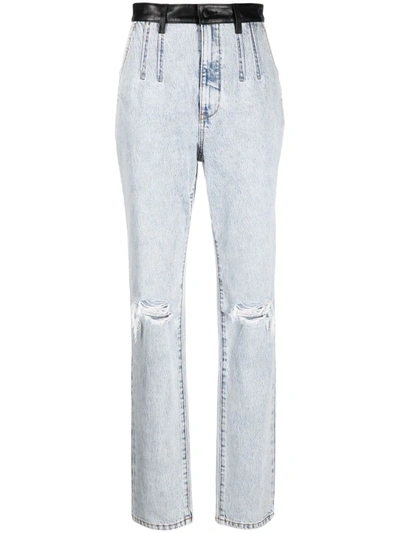 Alexander Wang Pebble Bleach-wash High-waist Jeans In Blau