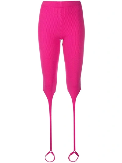 Jacquemus Le Collant Alba Pink Rib-knit Stirrup Leggings