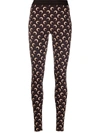 Marine Serre Stretch Recycled Fabric Moon Leggings In Violett
