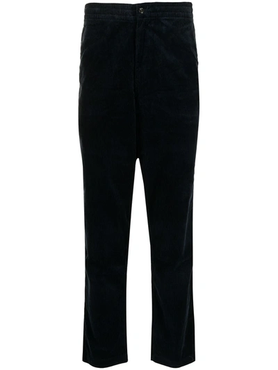Polo Ralph Lauren Ribbed Cotton Straight-leg Trousers In Blau