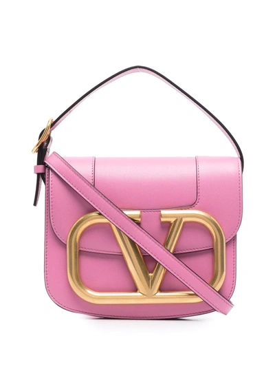 Valentino Garavani Supervee Small Leather Top Handle Bag In Dawn Pink