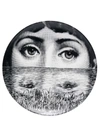 Fornasetti Face-print Plate In Schwarz
