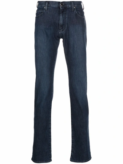 Emporio Armani Mid-rise Jeans In Blau