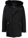 Mackage Men's Edward Nordic Tech Fox Fur-trim & Rabbit Fur-lined Down Coat In Schwarz