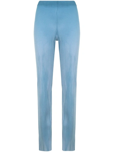 Cotton Citizen Ibiza Ribbed-knit Trousers In Blau