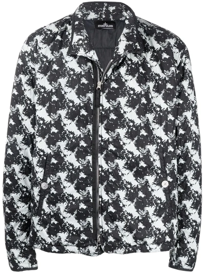 Stone Island Shadow Project Camouflage-print Padded-shell Jacket In Black