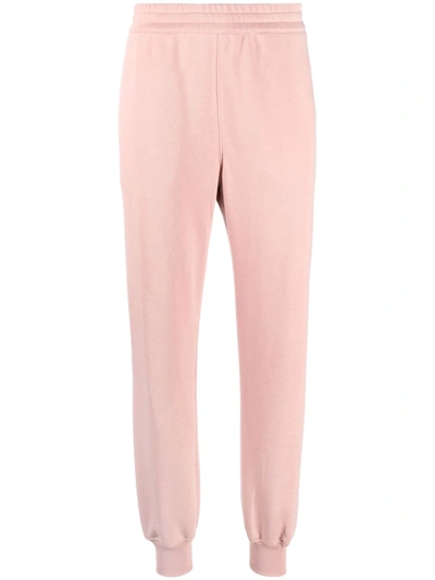 Alexander Mcqueen Logo Print Ribbed Track Pants In Pink