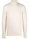 Drumohr Ribbed Knit Turtleneck Jumper In Neutral